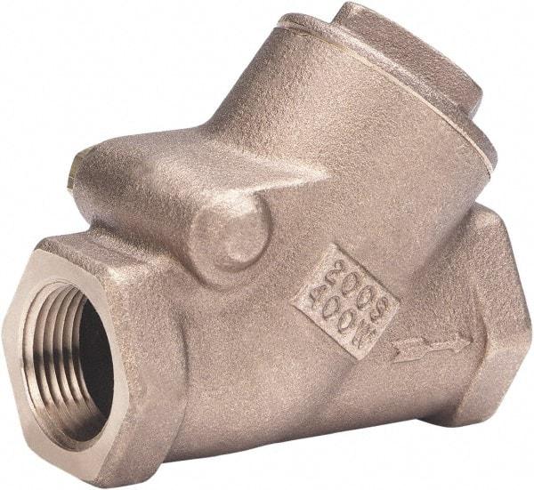 Milwaukee Valve - 1-1/4" Bronze Check Valve - Check Valve, Threaded (NPT), 400 WOG - Best Tool & Supply