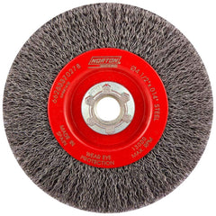 Norton - 4-1/2" OD, 5/8-11 Arbor Hole, Crimped Carbon Wheel Brush - Best Tool & Supply