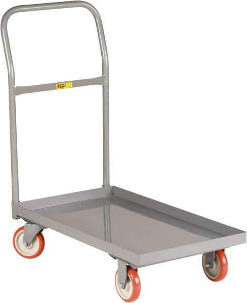 Little Giant - 1,200 Lb Capacity Steel Platform Truck - Steel Deck, 24" OAW, 36" Platform Length, Polyurethane Casters - Best Tool & Supply