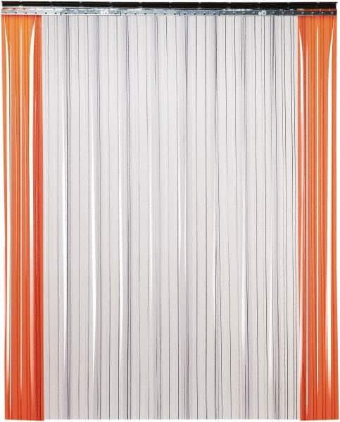 TMI, LLC - 6' Door Width x 8' Door Height PVC Ribbed Strip Door Kit - 8" Strip Width x 0.072" Strip Thickness, Clear, 50% Overlap - Best Tool & Supply