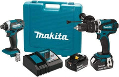 Makita - 18 Volt Cordless Tool Combination Kit - Includes 1/2" Hammer Drill/Driver & Impact Driver, Lithium-Ion Battery Included - Best Tool & Supply