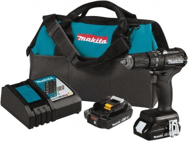 Makita - 18 Volt 1/2" Keyless Chuck Cordless Hammer Drill - 0 to 25,500 BPM, 0 to 1,700 RPM, Reversible - Best Tool & Supply