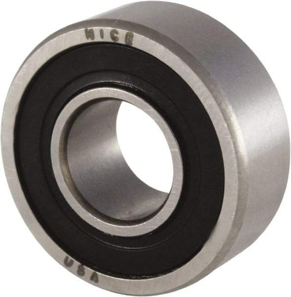 Nice - 1/4" Bore Diam, 11/16" OD, Double Seal Precision Ground Radial Ball Bearing - 5/16" Wide, 1 Row, Round Bore, 170 Lb Static Capacity, 511 Lb Dynamic Capacity - Best Tool & Supply