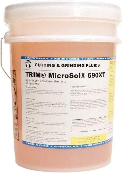 Master Fluid Solutions - Trim MicroSol 690XT, 5 Gal Pail Cutting & Grinding Fluid - Semisynthetic, For Machining - Best Tool & Supply