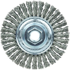 ‎Vortec Pro 4″ Knot Wire Wheel, Stringer Bead Twist, .020″ Steel Fill, 5/8″-11 UNC Nut - Best Tool & Supply