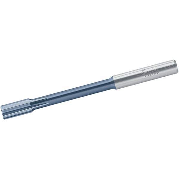 Walter-Titex - 7.98mm Solid Carbide 6 Flute Chucking Reamer - Straight Flute, 8mm Straight Shank, 16mm Flute Length, 100mm OAL - Best Tool & Supply