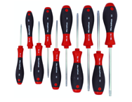 10 Piece - T7s; T8s; T9s; T10s; T20s; T25s; T27s; T30s; T40s Security - Torx SoftFinish® Cushion Grip Screwdriver Set - Best Tool & Supply