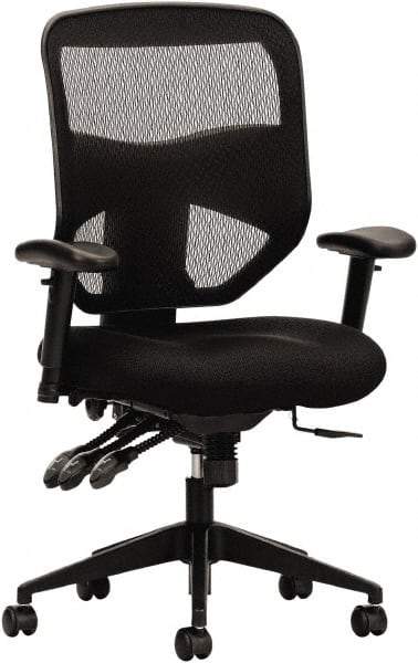 Basyx - 44-1/2" High High Back Chair - 30" Wide x 26" Deep, Padded Mesh Seat, Black - Best Tool & Supply