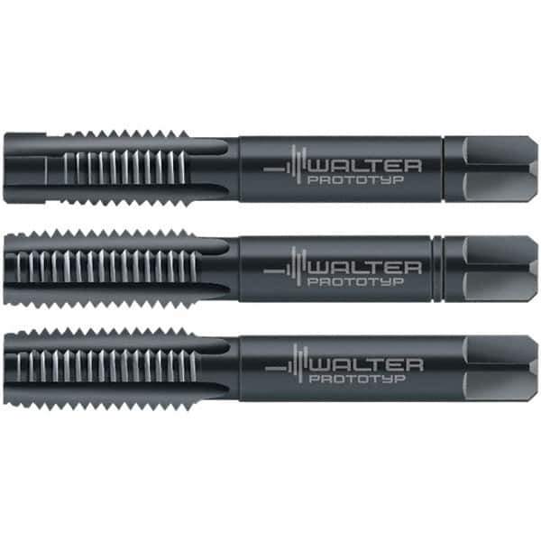 Walter-Prototyp - M2x0.40 Metric, 3 Flute, Modified Bottoming & Plug, Oxide Finish, Cobalt Tap Set - Right Hand Cut, 36mm OAL, 0.315" Thread Length, 6HX Class of Fit, Series 30063 - Best Tool & Supply