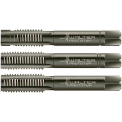 Walter-Prototyp - M4x0.70 Metric, 3 Flute, Modified Bottoming & Plug, Nitride/Oxide Finish, Cobalt Tap Set - Right Hand Cut, 45mm OAL, 0.4331" Thread Length, 6HX Class of Fit, Series 30016 - Best Tool & Supply