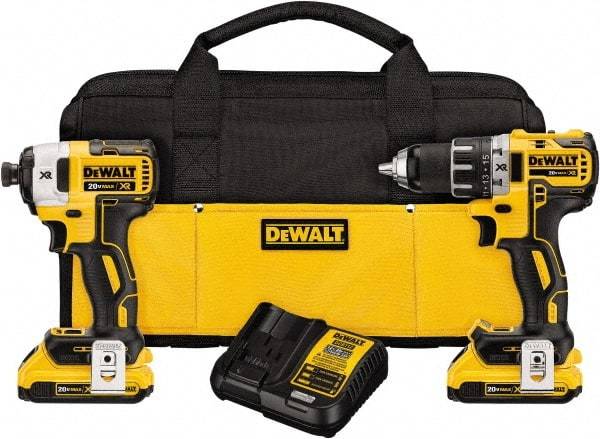 DeWALT - 20 Volt Cordless Tool Combination Kit - Includes Brushless Compact Drill/Driver & Impact Driver, Lithium-Ion Battery Included - Best Tool & Supply