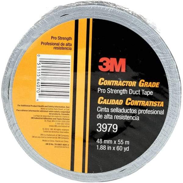 3M - 60 Yds Silver Duct Tape - 8 mil, Rubber Adhesive - Best Tool & Supply