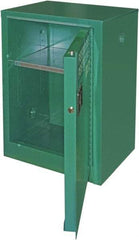 Securall Cabinets - 1 Door, 1 Shelf, Green Steel Standard Safety Cabinet for Flammable and Combustible Liquids - 37" High x 24" Wide x 18" Deep, Self Closing Door, 3 Point Key Lock, 12 Gal Capacity - Best Tool & Supply