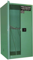 Securall Cabinets - 2 Door, Green Steel Standard Safety Cabinet for Flammable and Combustible Liquids - 65" High x 34" Wide x 34" Deep, Manual Closing Door, 3 Point Key Lock, H Cylinder Capacity - Best Tool & Supply