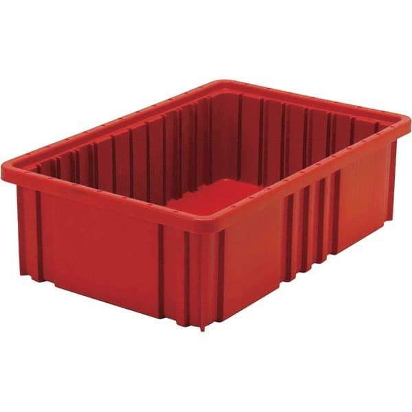 Quantum Storage - 40 Lb Load Capacity Red Polypropylene Dividable Container - Stacking, 5" Long x 10.9" Wide x 16-1/2" High - Best Tool & Supply