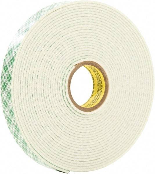 3M - 1/2" x 5 Yd Acrylic Adhesive Double Sided Tape - 0.04" Thick, Urethane Foam Liner, Series 4026W - Best Tool & Supply