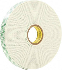 3M - 1/2" x 5 Yd Acrylic Adhesive Double Sided Tape - 0.04" Thick, Urethane Foam Liner, Series 4026W - Best Tool & Supply