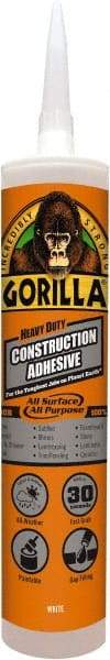 Gorilla Glue - White, Cartridge Silyl Terminated Polyether Construction Adhesive - -40 to 200°F Service Temperature, Indoor & Outdoor - Best Tool & Supply