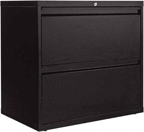 ALERA - 30" Wide x 28.38" High x 19-1/4" Deep, 2 Drawer Lateral File - Steel, Black - Best Tool & Supply