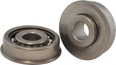 USDI - 1 Row, 1-3/4" OD, 5/8" Bore Diam, Round Open Conveyor Roller Bearing - 195 Lb Capacity, 550 Max RPM, with Flange, Steel with Steel Housing - Best Tool & Supply