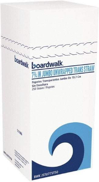 Boardwalk - Jumbo Straws, 7-3/4", Plastic, Translucent, Unwrapped, 250/Pack, 50 Pack/Carton - Best Tool & Supply