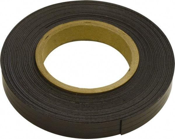 Mag-Mate - 300" Long x 1/2" Wide x 1/16" Thick Flexible Magnetic Strip - 6 Lb Max Pull Force, 3 Linear Ft/Lb Magnetic Pull Force, Plain Back, Dark Brown - Best Tool & Supply