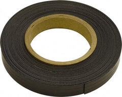 Mag-Mate - 300" Long x 1" Wide x 1/32" Thick Flexible Magnetic Strip - 8 Lb Max Pull Force, 4 Linear Ft/Lb Magnetic Pull Force, Plain Back, Dark Brown - Best Tool & Supply