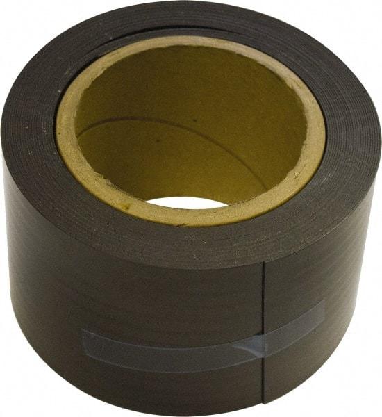 Mag-Mate - 25' Long x 3" Wide x 1/32" Thick Flexible Magnetic Strip - 24 Lb Max Pull Force, 12 Linear Ft/Lb Magnetic Pull Force, Plain Back, Dark Brown - Best Tool & Supply