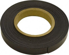 Mag-Mate - 300" Long x 1" Wide x 1/16" Thick Flexible Magnetic Strip - 12 Lb Max Pull Force, 6 Linear Ft/Lb Magnetic Pull Force, Plain Back, Dark Brown - Best Tool & Supply