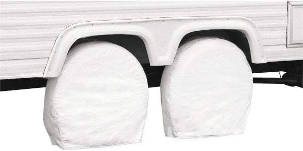 Classic Accessories - Polyvinyl Chloride RV Protective Cover - 32 to 34-1/2" Diam x 9" Wide, Snow White - Best Tool & Supply