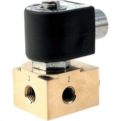 Parker - 24/60 VAC 3/8" NPT Port Brass Three-Way Quick Exhaust Solenoid Valve - Best Tool & Supply