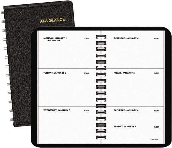 AT-A-GLANCE - 52 Sheet, 2-1/2 x 4-1/2", Weekly Planner - Black - Best Tool & Supply