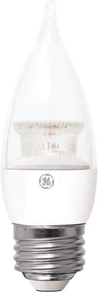 GE Lighting - 4 Watt LED Decorative Medium Screw Lamp - 2,700°K Color Temp, 300 Lumens, 120 Volts, Dimmable, Candle, 15,000 hr Avg Life - Best Tool & Supply