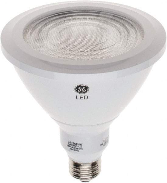 GE Lighting - 18 Watt LED Flood/Spot Medium Screw Lamp - 3,000°K Color Temp, 1,550 Lumens, 120 Volts, Dimmable, PAR38, 25,000 hr Avg Life - Best Tool & Supply