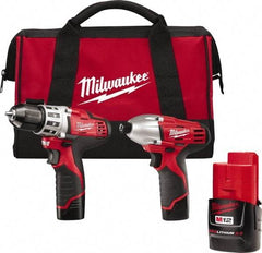 Milwaukee Tool - 12 Volt Cordless Tool Combination Kit - Includes 1/4" Hex Impact Driver & 3/8" Drill/Driver, Lithium-Ion Battery Included - Best Tool & Supply