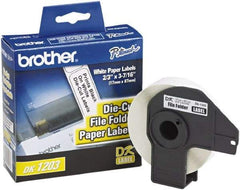 Brother - 0.66" Wide x 3.4" Long, White Paper File Folder Label - For PC Label Printers - Best Tool & Supply