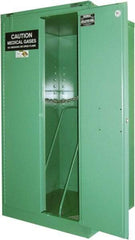 Securall Cabinets - 1 Door, Green Steel Standard Safety Cabinet for Flammable and Combustible Liquids - 46" High x 43" Wide x 18" Deep, Self Closing Door, 3 Point Key Lock, H Cylinder Capacity - Best Tool & Supply