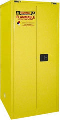 Securall Cabinets - 2 Door, 2 Shelf, Yellow Steel Standard Safety Cabinet for Flammable and Combustible Liquids - 67" High x 31" Wide x 31" Deep, Self Closing Door, 3 Point Key Lock, 60 Gal Capacity - Best Tool & Supply