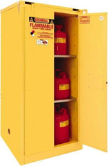 Securall Cabinets - 2 Door, 2 Shelf, Yellow Steel Standard Safety Cabinet for Flammable and Combustible Liquids - 67" High x 31" Wide x 31" Deep, Self Closing Door, 3 Point Key Lock, 60 Gal Capacity - Best Tool & Supply