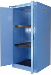 Securall Cabinets - 2 Door, 2 Shelf, Blue Steel Standard Safety Cabinet for Corrosive Chemicals - 67" High x 31" Wide x 31" Deep, Self Closing Door, 3 Point Key Lock, 60 Gal Capacity - Best Tool & Supply