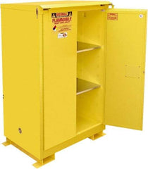 Securall Cabinets - 2 Door, 2 Shelf, Yellow Steel Standard Safety Cabinet for Flammable and Combustible Liquids - 71" High x 43" Wide x 31" Deep, Self Closing Door, 3 Point Key Lock, 90 Gal Capacity - Best Tool & Supply