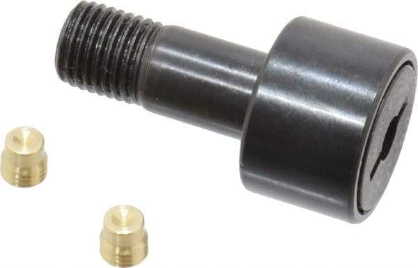 Accurate Bushing - 3/4" Roller Diam x 1/2" Width, 3/8" Stud Diam x 7/8" Length, Stud Cam Follower - Steel, 3/8" Thread Length, 3/8-24 Thread, 1-3/8" OAL, 2,140 Lb Dynamic Cap, 2,260 Lb Static Cap - Best Tool & Supply