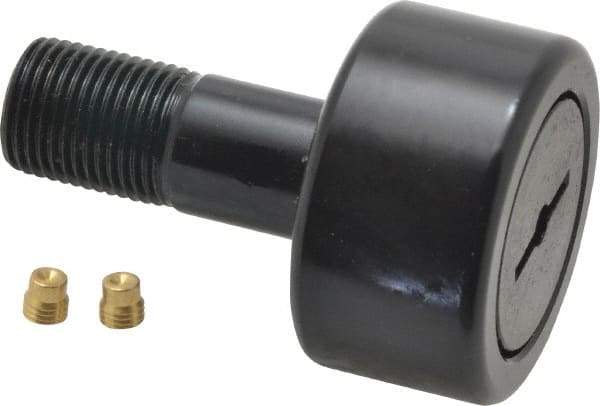 Accurate Bushing - 1-5/8" Roller Diam x 7/8" Width, 5/8" Stud Diam x 1-1/2" Length, Stud Cam Follower - Steel, 3/4" Thread Length, 5/8-18 Thread, 2-3/8" OAL, 5,560 Lb Dynamic Cap, 5,730 Lb Static Cap - Best Tool & Supply