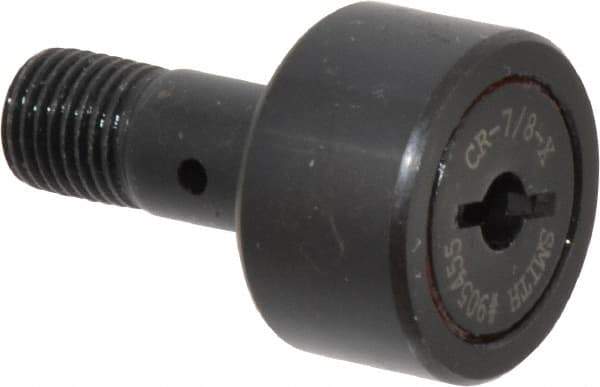 Accurate Bushing - 7/8" Roller Diam x 1/2" Width, 3/8" Stud Diam x 7/8" Length, Stud Cam Follower - Steel, 3/8" Thread Length, 3/8-24 Thread, 1-3/8" OAL, 2,140 Lb Dynamic Cap, 2,260 Lb Static Cap - Best Tool & Supply