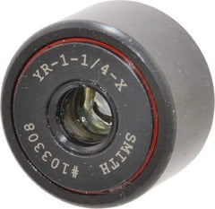 Accurate Bushing - 3/8" Bore, 1-1/4" Roller Diam x 3/4" Roller Width, Steel Yoke Cam Follower - 4,470 Lb Dynamic Load Capacity, 13/16" Overall Width - Best Tool & Supply