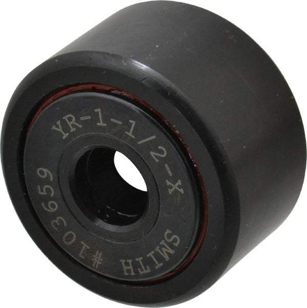 Accurate Bushing - 7/16" Bore, 1-1/2" Roller Diam x 7/8" Roller Width, Steel Yoke Cam Follower - 5,560 Lb Dynamic Load Capacity, 15/16" Overall Width - Best Tool & Supply