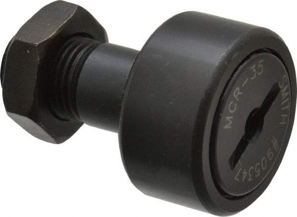 Accurate Bushing - 35mm Roller Diam x 18mm Width, 16mm Stud Diam x 32.5mm Length, Stud Cam Follower - Steel, 17mm Thread Length, M16x1.5 Thread, 52mm OAL, 12,900 N Dynamic Cap, 19,000 N Static Cap - Best Tool & Supply