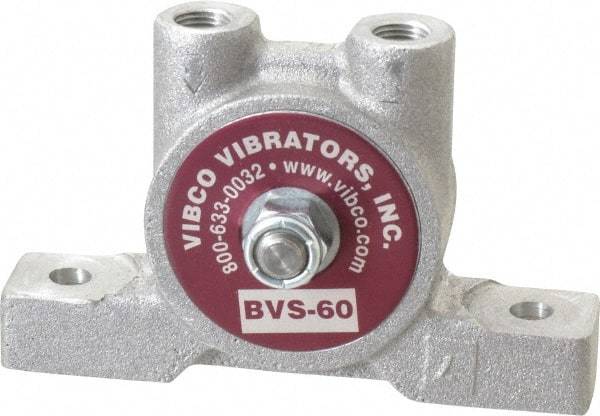 Vibco - 20 Lb. Force, 4 Cubic Feet per Minute, 12,000 RPM, 66 Decibel, Pneumatic Vibrator - 3-7/8" Long x 1-3/16" Wide x 2-3/8" High, 1/8 Port Inlet, 1/8 Port Outlet - Best Tool & Supply