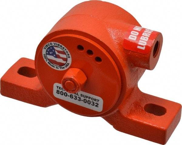 Vibco - 160 Lb. Force, 8 Cubic Feet per Minute, 12,000 RPM, 70 Decibel, Pneumatic Vibrator - 5-1/16" Long x 1-5/16" Wide x 2-5/16" High, 1/4 Port Inlet - Best Tool & Supply