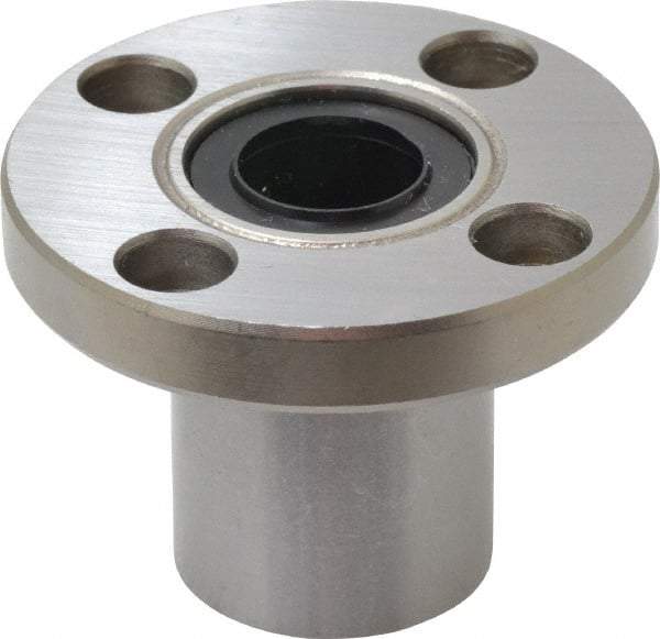 Value Collection - 1/2" ID, Round Flanged Single Linear Bearing - 7/8" OD - Best Tool & Supply